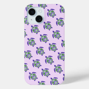 Coque Case-Mate iPhone Tortue marine verte et violette Motif nautique