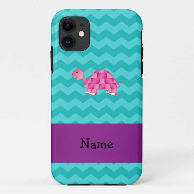 Coques Case-Mate iPhone Tortue rose nommée personnalisée (Dos)