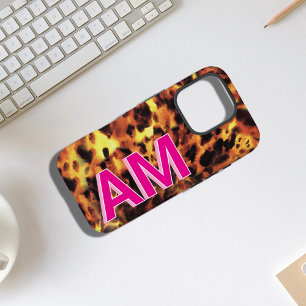 Coque iPhone 16 Pro Tortue Shell Monogrammé Rose Tendance
