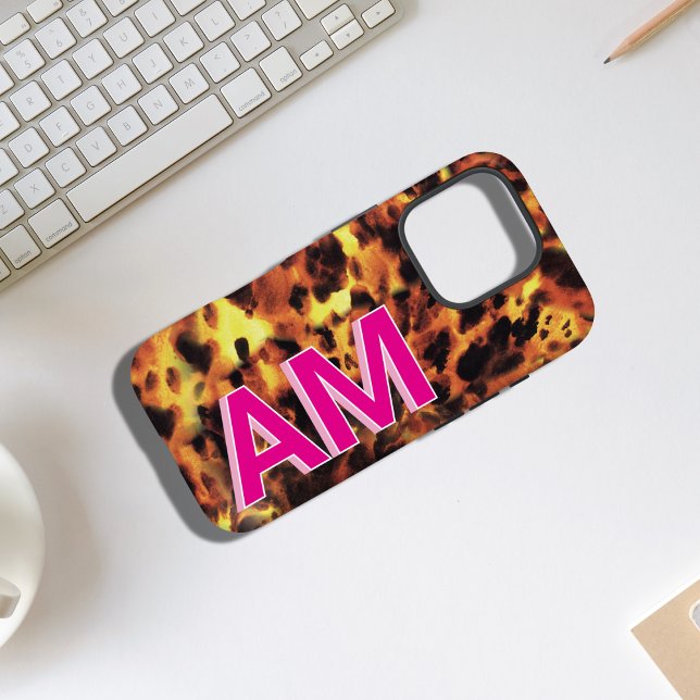 Coques Case-Mate iPhone Tortue Shell Monogrammé Rose Tendance (Créateur téléchargé)