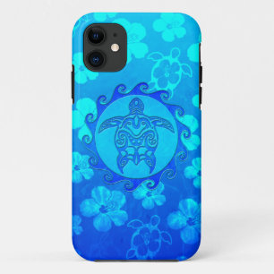 Coque Case-Mate iPhone Tortue tribale bleue Sun