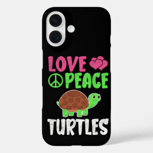 Coque Pour iPhone 16 Tortues Amour Paix Mignon Animaux de Zoo Amoureux