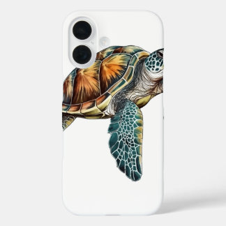 Coque Pour iPhone 16 Tortues Conception Sous-Marine Pour Plongeur