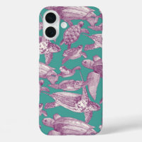 tortues de mer violet turquoise