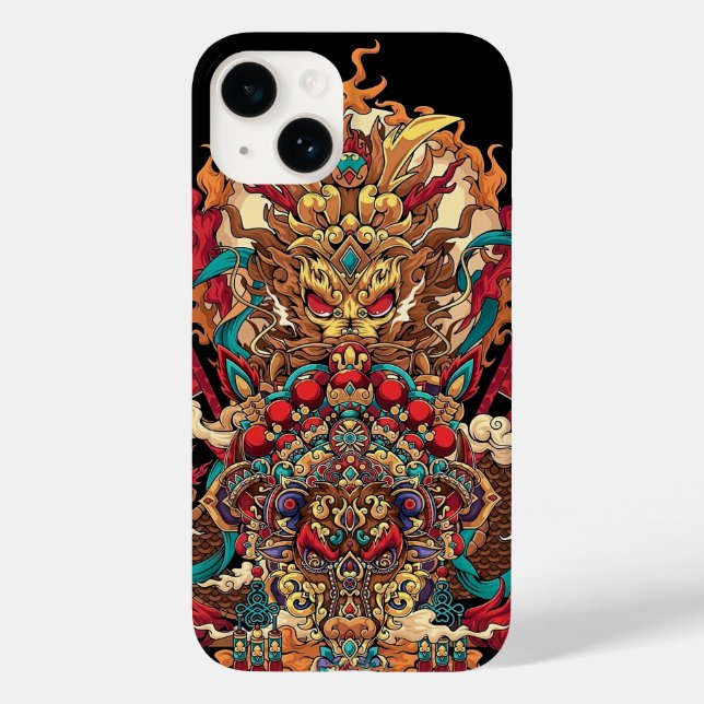 Coques Case-Mate iPhone totem de dragon chinois, tatouage (Verso)