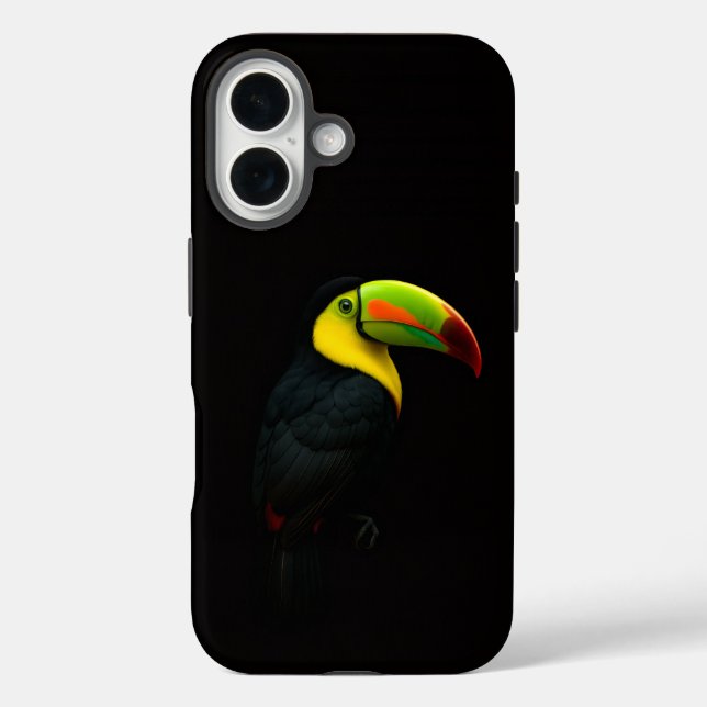 Coques Case-Mate iPhone Toucan à bec caréné Black 4 Luxe iPhone 16 Mate (Verso)