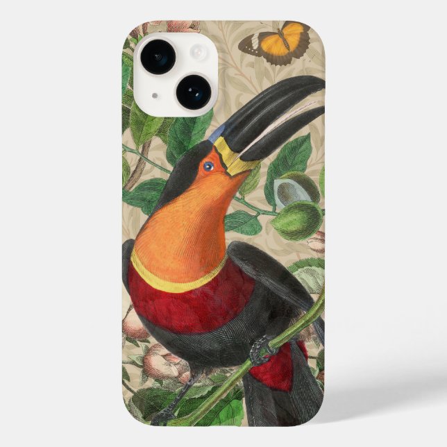 Coques Case-Mate iPhone Toucan Jungle Tropical Bird Belle antique (Verso)