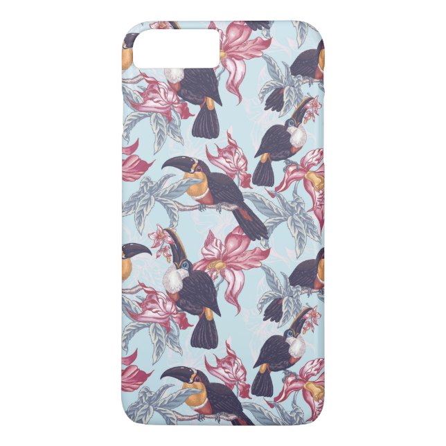 Coques Case-Mate iPhone Toucans À Fleurs Exotiques (Dos)