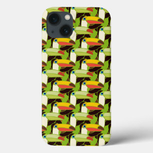 Etui iPhone 13 Toucans colorés