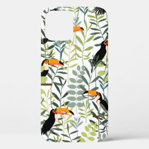 Case-Mate iPhone Case Toucans en feuilles verts et branches sans soudure
