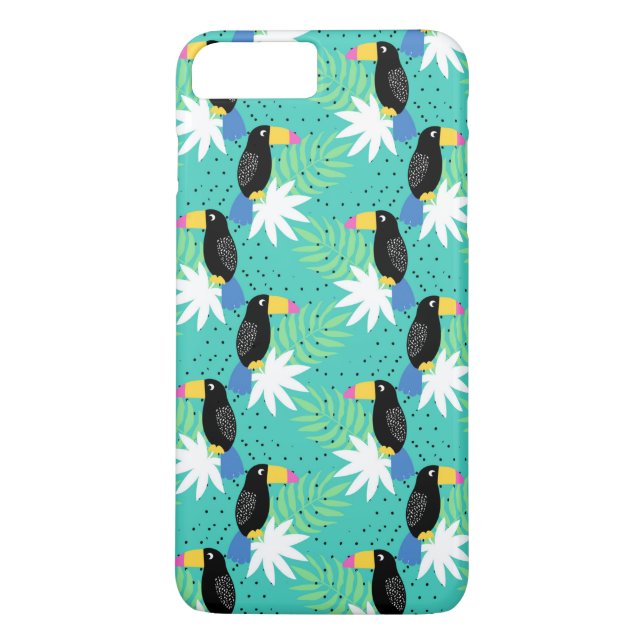 Coques Case-Mate iPhone Toucans sur Teal (Dos)