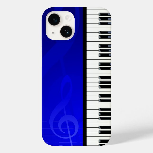 Coques Case-Mate iPhone Touches de piano à effet bleu notes musicales (Verso)