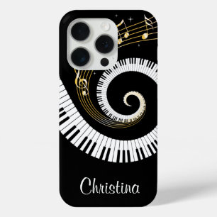 Coque iPhone 15 Pro Touches de piano personnalisables et notes de musi