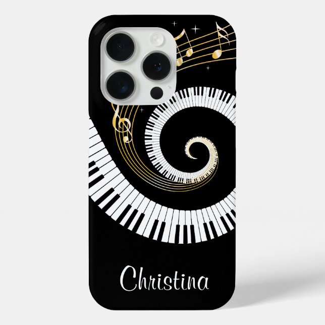Coques Case-Mate iPhone Touches de piano personnalisables et notes de musi (Verso)
