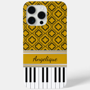 Coque Case-Mate iPhone Touches de piano personnalisées Quatrefoil noir su