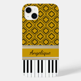 Coque Case-Mate iPhone Touches de piano personnalisées Quatrefoil noir su
