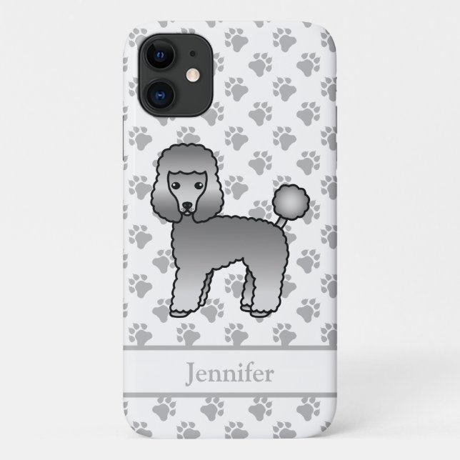 Coques Case-Mate iPhone Toudou jouet caniche gris mignon & nom (Dos)