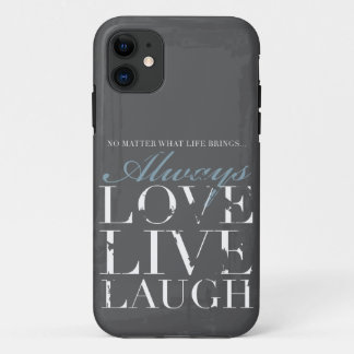 Coque Case-Mate Pour iPhone Toujours amour, vivant, rire - couverture grise