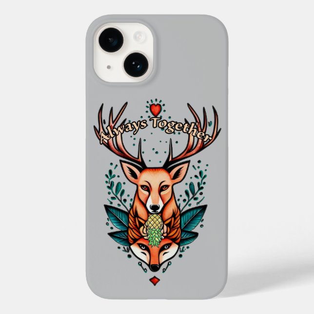 Coques Case-Mate iPhone Toujours ensemble stag et style de tatouage vixen (Verso)