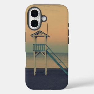 Coque Pour iPhone 16 Tour de surveillance de plage Retro