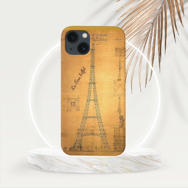 Coques Case-Mate iPhone Tour Eiffel 1884 (Eiffel Tower Blueprint Phone Case )