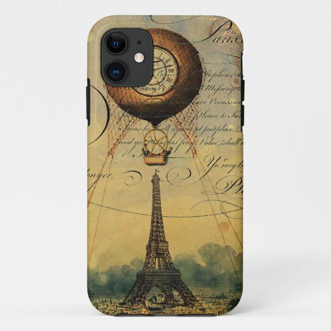 Coques Case-Mate iPhone Tour Eiffel Ballons à air chaud Steampunk (Dos)
