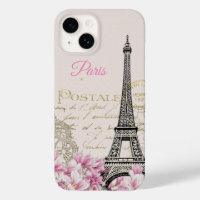 Tour Eiffel Carte postale vintage Magnolias