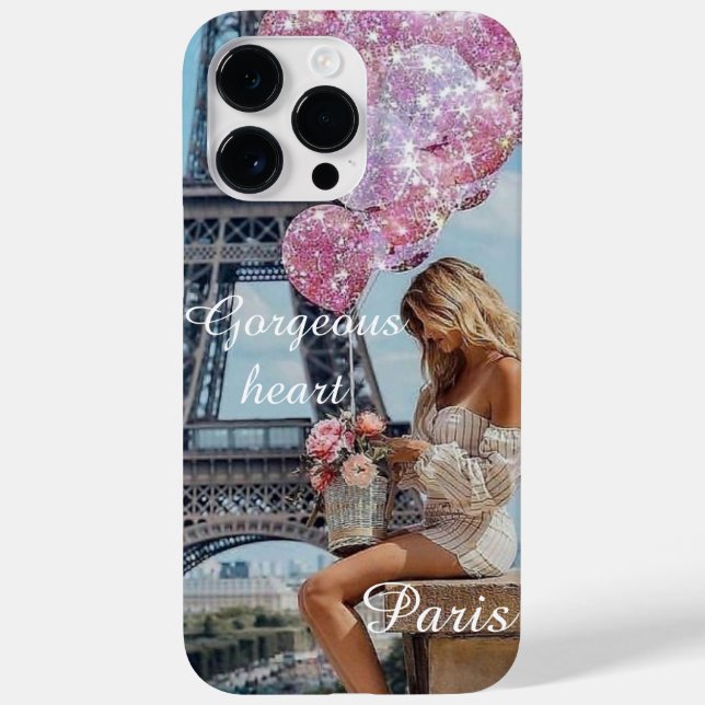 Coques Case-Mate iPhone Tour Eiffel de la fille romantique (Verso)