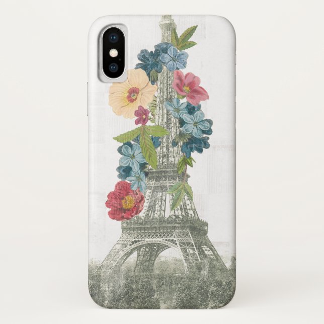 Coques Case-Mate iPhone Tour Eiffel floral | Paris, France (Dos)