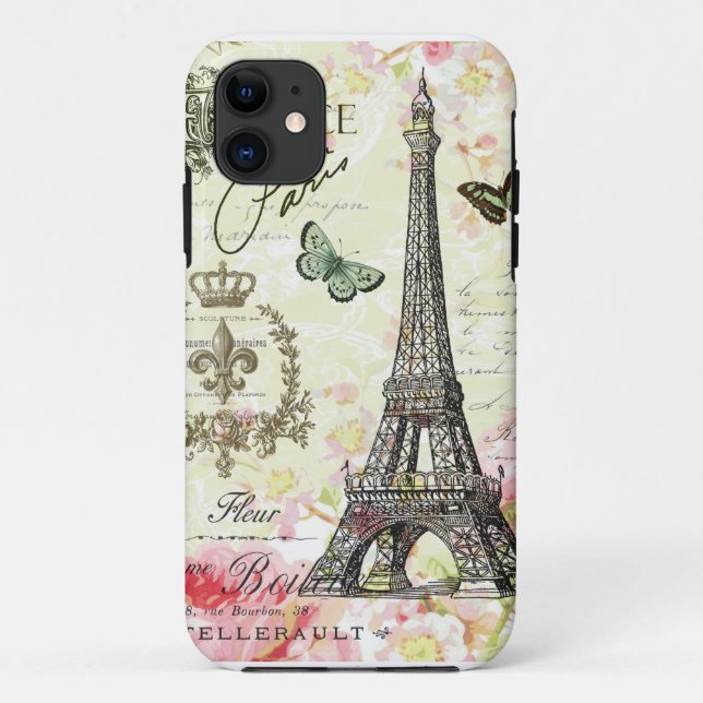 Coques Case-Mate iPhone Tour Eiffel français vintage moderne (Dos)