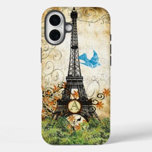 Coque Pour iPhone 16 Plus Tour Eiffel Monogram Vintage Bird