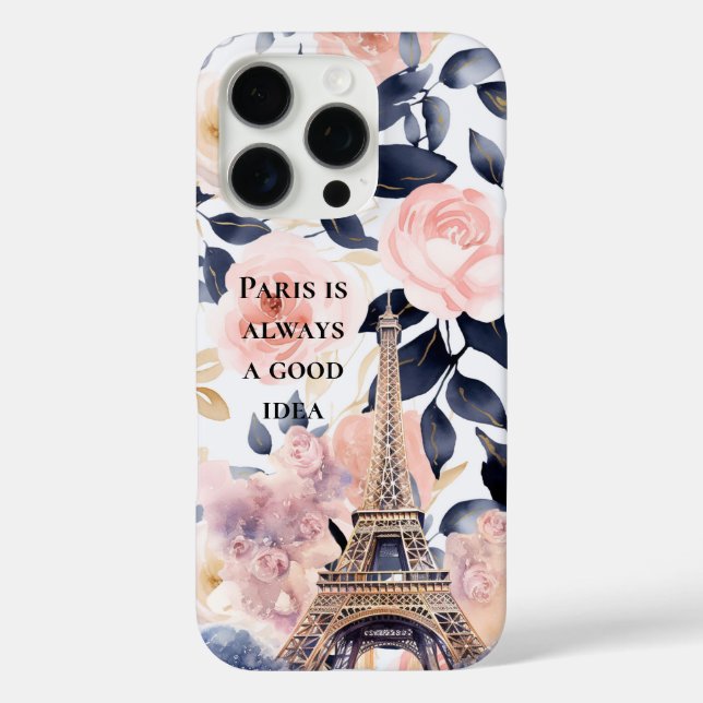 Coques Case-Mate iPhone Tour Eiffel Paris Floral (Verso)