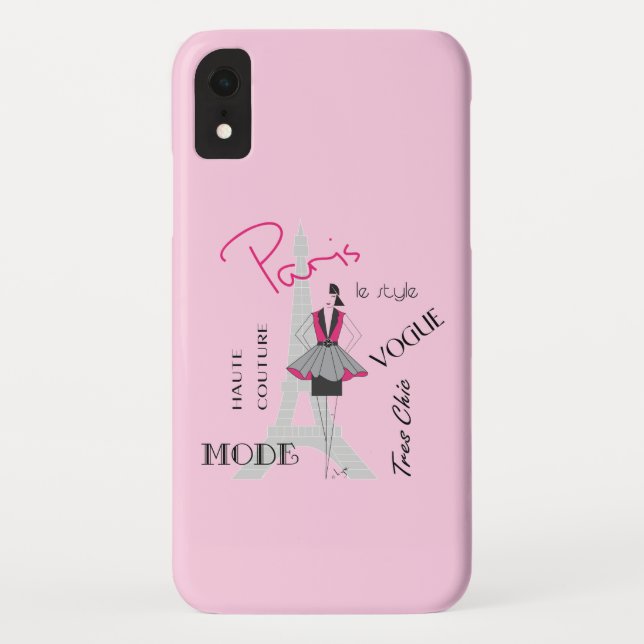Coques Case-Mate iPhone Tour Eiffel Paris Mode rose (Dos)