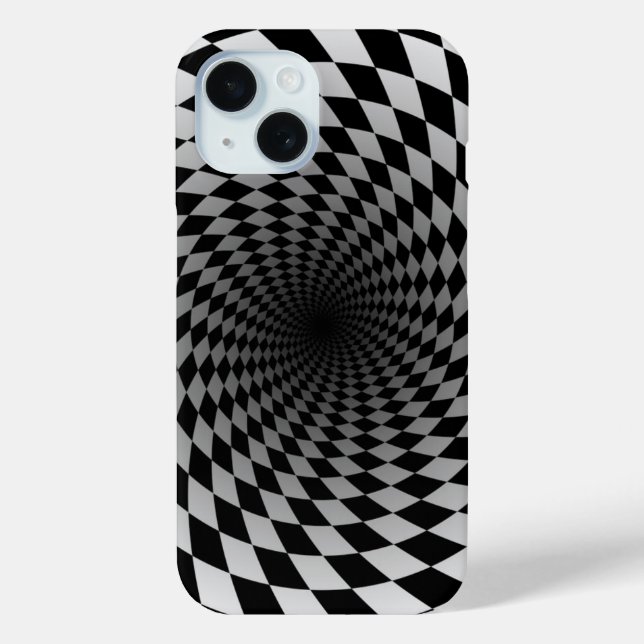 Coques Case-Mate iPhone Tourbillon à carreaux noir et blanc | (Verso)