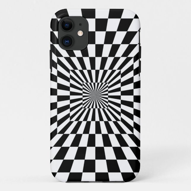 Coques Case-Mate iPhone Tourbillon à carreaux noir et blanc | Sur mesure (Dos)
