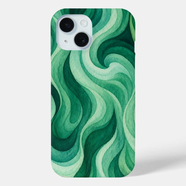 Coques Case-Mate iPhone Tourbillon Abstrait d'Océan Émeraude (Verso)