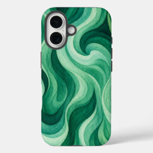 Coque Pour iPhone 16 Tourbillon abstrait d'océan émeraude