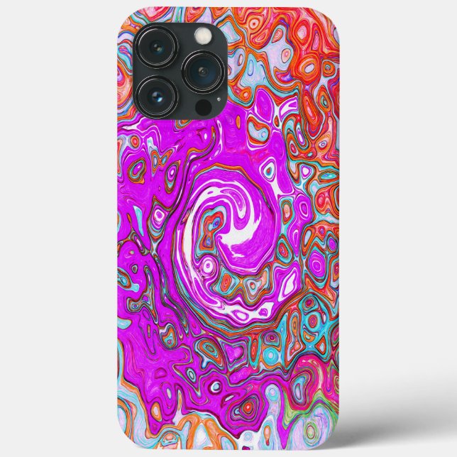 Coques Case-Mate iPhone Tourbillon Abstrait Groovy Violet et Orange Rétro (Verso)