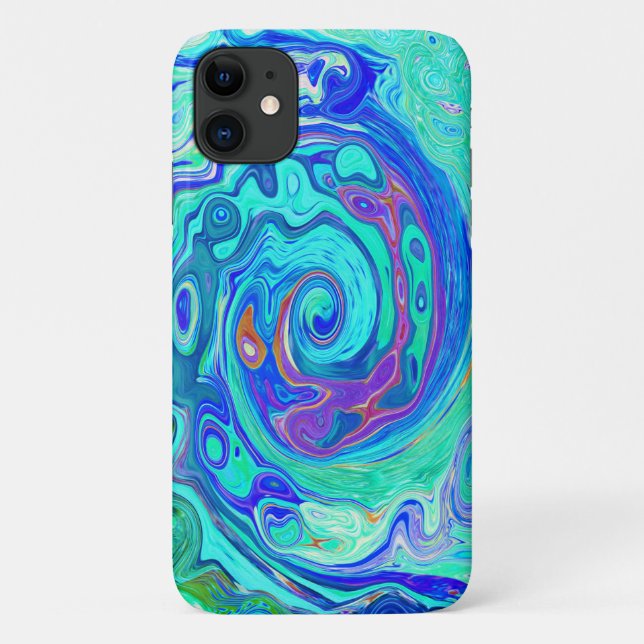 Coques Case-Mate iPhone Tourbillon Abstrait Océan Bleu et Vert Liquide (Dos)