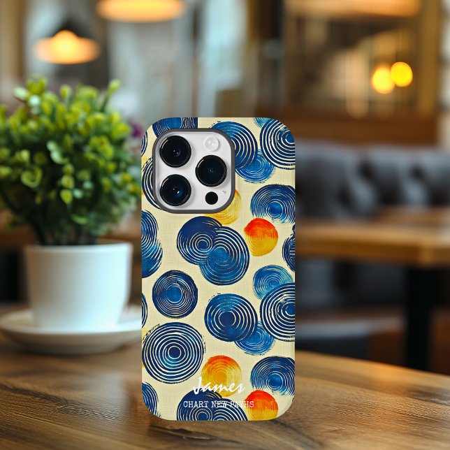 Coques Case-Mate iPhone Tourbillon Abstrait Personnalisable avec Nom et Ph (Créateur téléchargé)