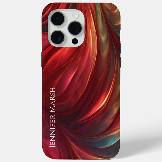 Coques Case-Mate iPhone Tourbillon Abstrait rouge Iridescente (Verso)