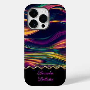 Coque Case-Mate iPhone Tourbillon Abstrait Violet Or Vert Rose Jaune