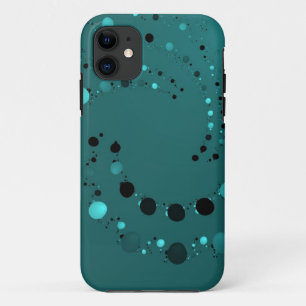 Coques Pour iPhone tourbillon de polkadot turquoise
