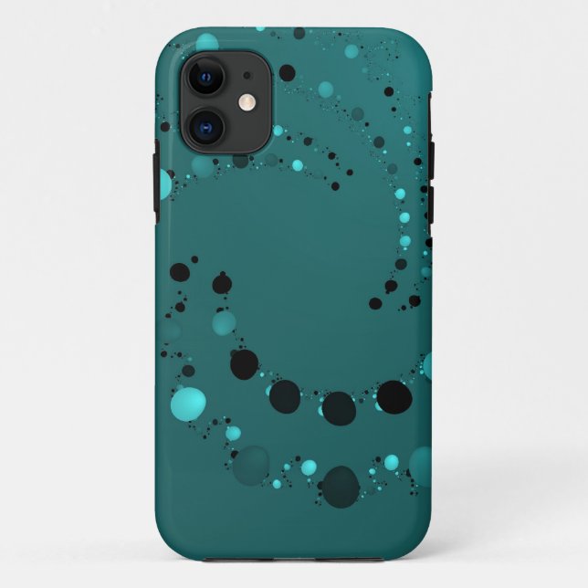 Coques Case-Mate iPhone tourbillon de polkadot turquoise (Dos)