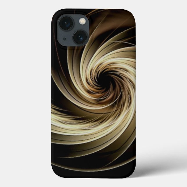 Coques Case-Mate iPhone Tourbillon Doré sur Fond Noir  (Verso)
