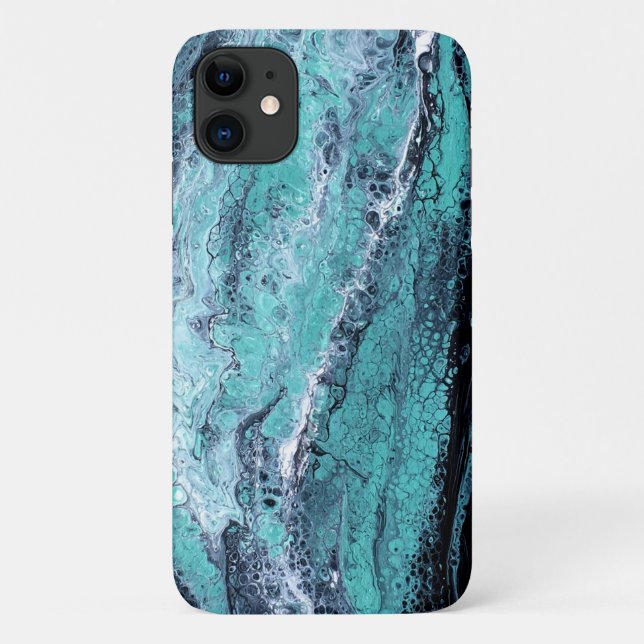 Coques Case-Mate iPhone Tourbillon noir vert (Dos)