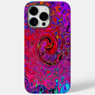 Coque Case-Mate iPhone Tourbillon Rouge et Violet Abstrait Rétro Liquide