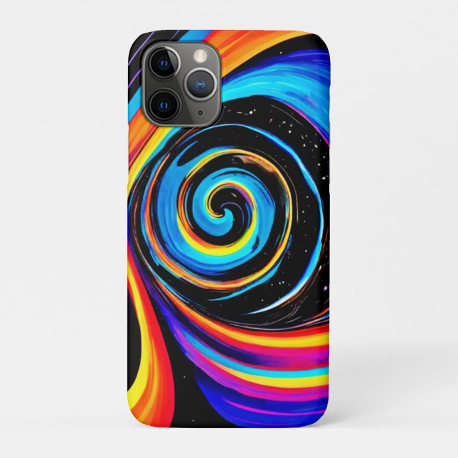 Coques Case-Mate iPhone Tourbillon Vortex Cosmique en Teintes Néon (Dos)
