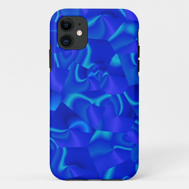 Coques Case-Mate iPhone Tourbillonnant à facettes bleues Abstrait (Dos)