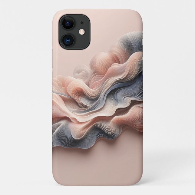 Coques Case-Mate iPhone Tourbillons Abstraits Élégants de Fluide 3D Modern (Dos)